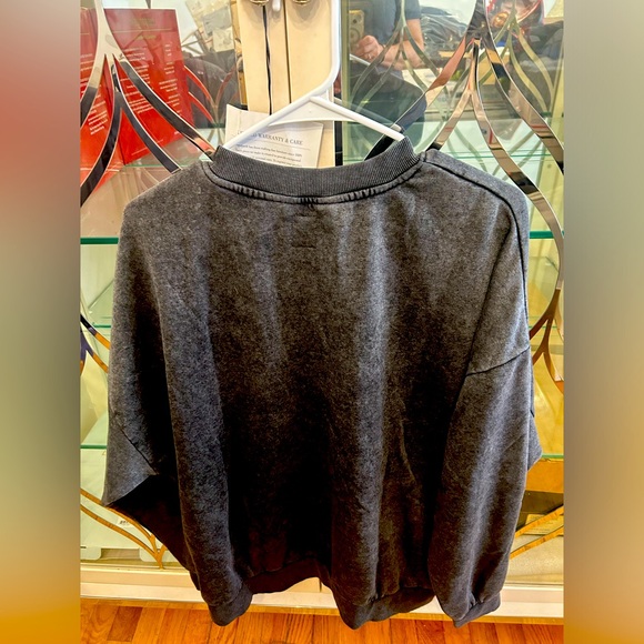 NFL Women's New York Jets Gameday Couture Vintage Wash Crewneck Black - Picture 2 of 7